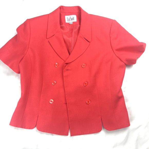 Le Suit Jackets & Blazers - Le Suit Womens Orange Blazer